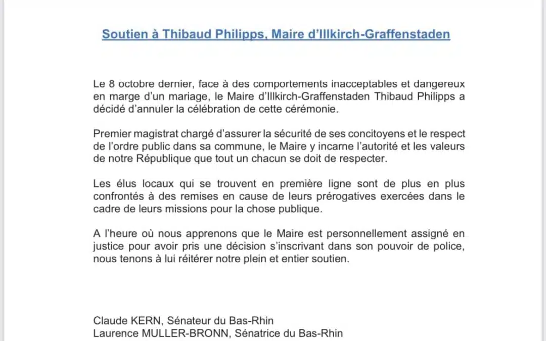 Soutien à Thibaud Philipps, Maire d’Illkirch-Graffenstaden