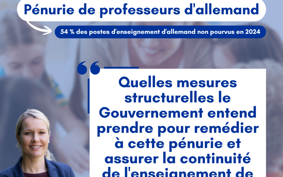 QUESTION ECRITE : Pénurie de professeurs d’allemand