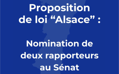 Désignation de deux rapporteurs sur la proposition de loi Alsace au Sénat